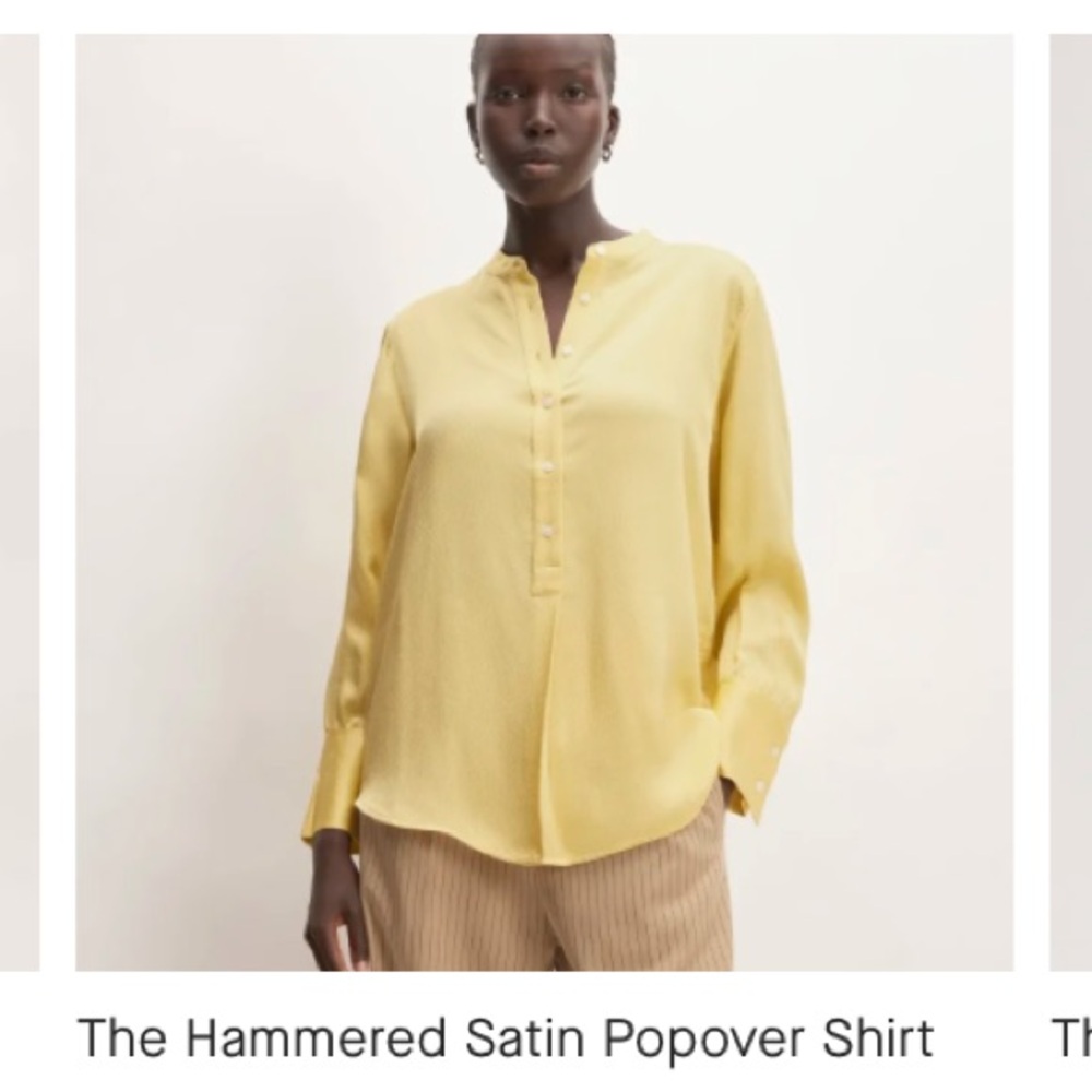 Hammered satin popover shirt